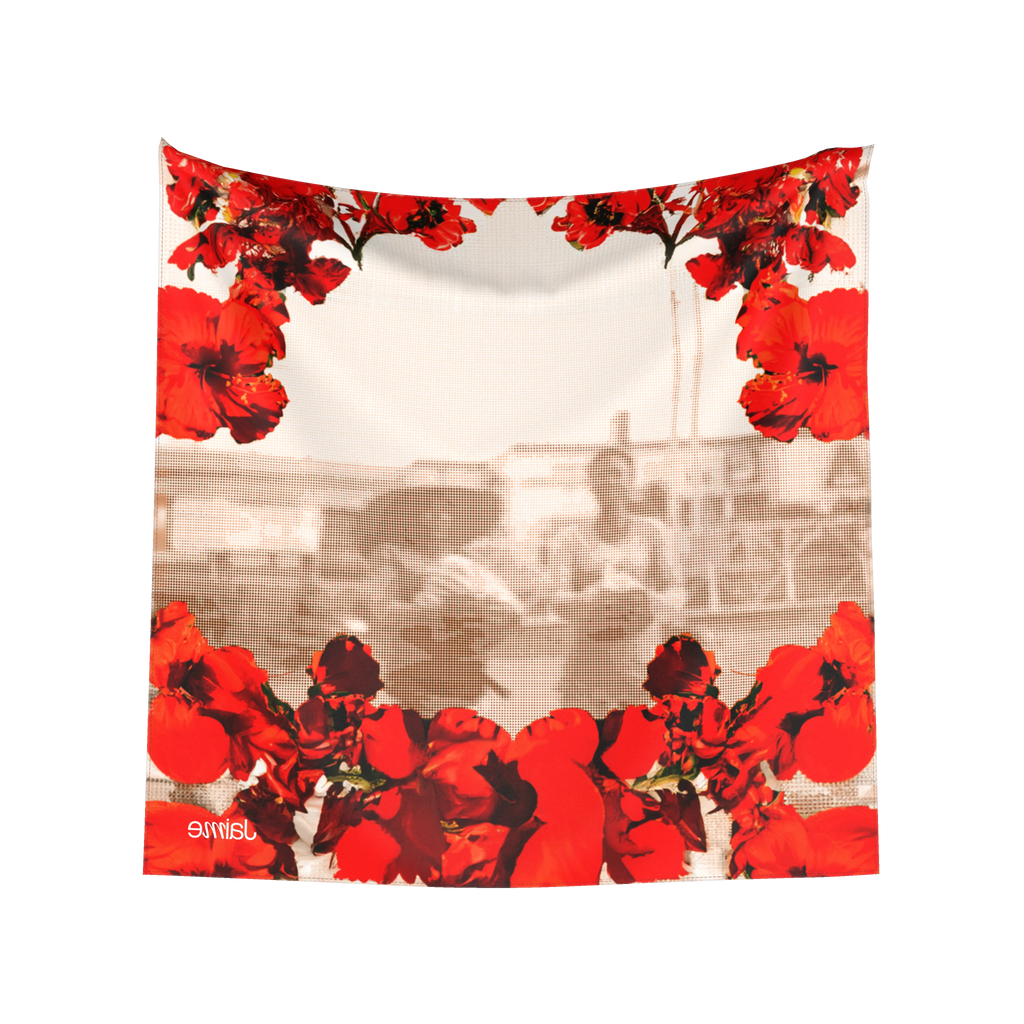 JAIME™ Logo Silk Scarf in Sepia