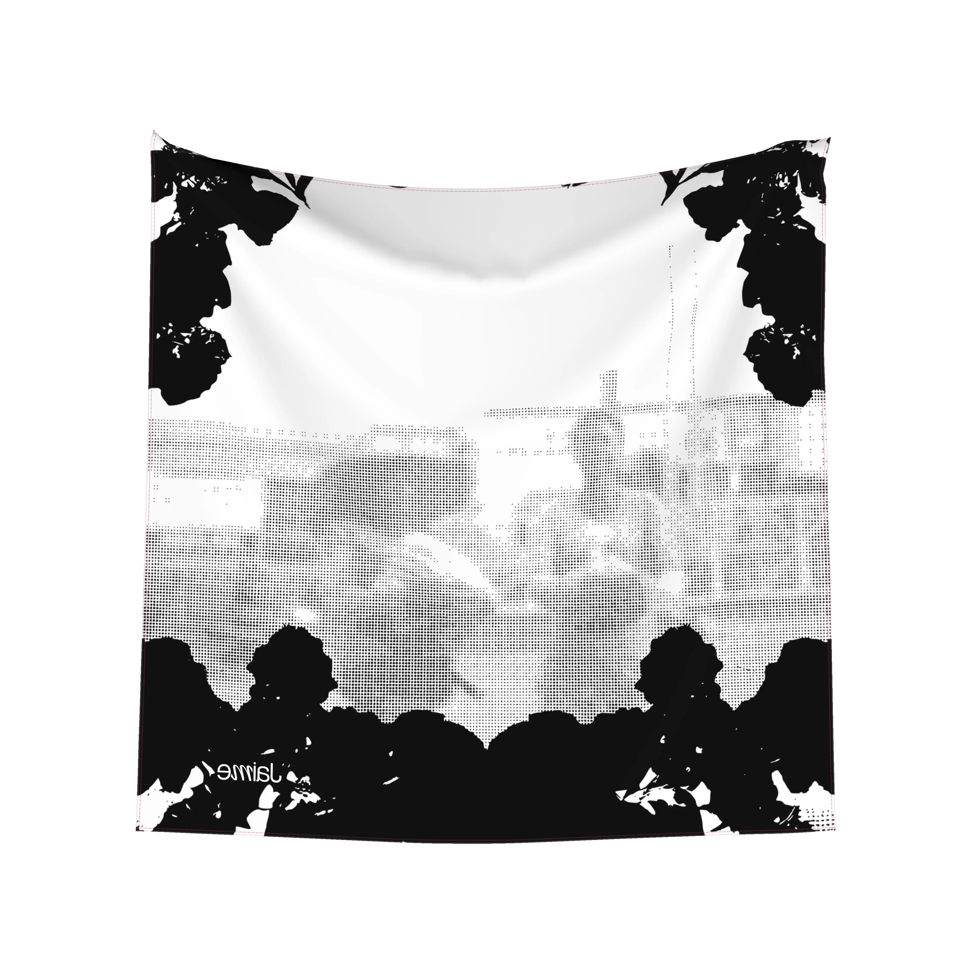 JAIME™ Logo Silk Scarf in B&W