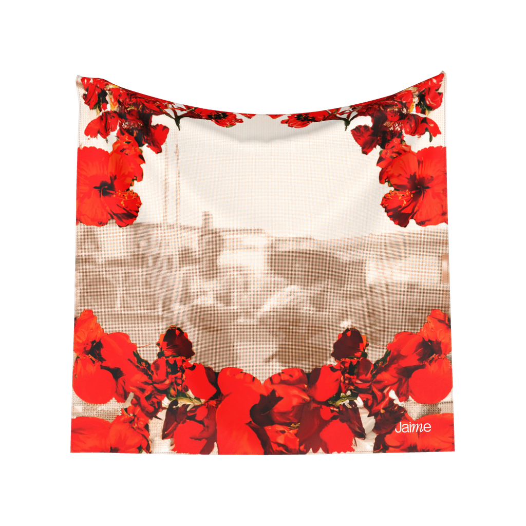 JAIME™ Logo Silk Scarf in Sepia