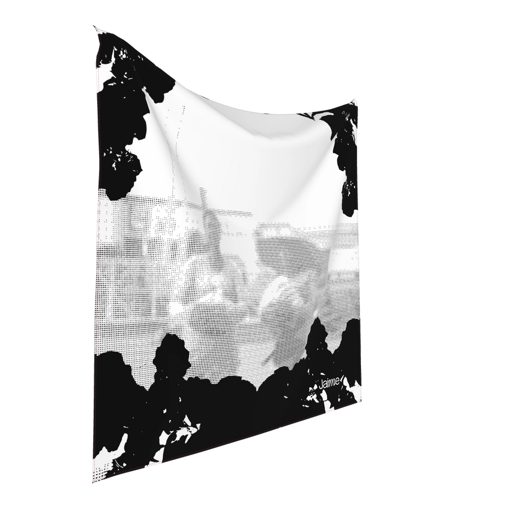 JAIME™ Logo Silk Scarf in B&W